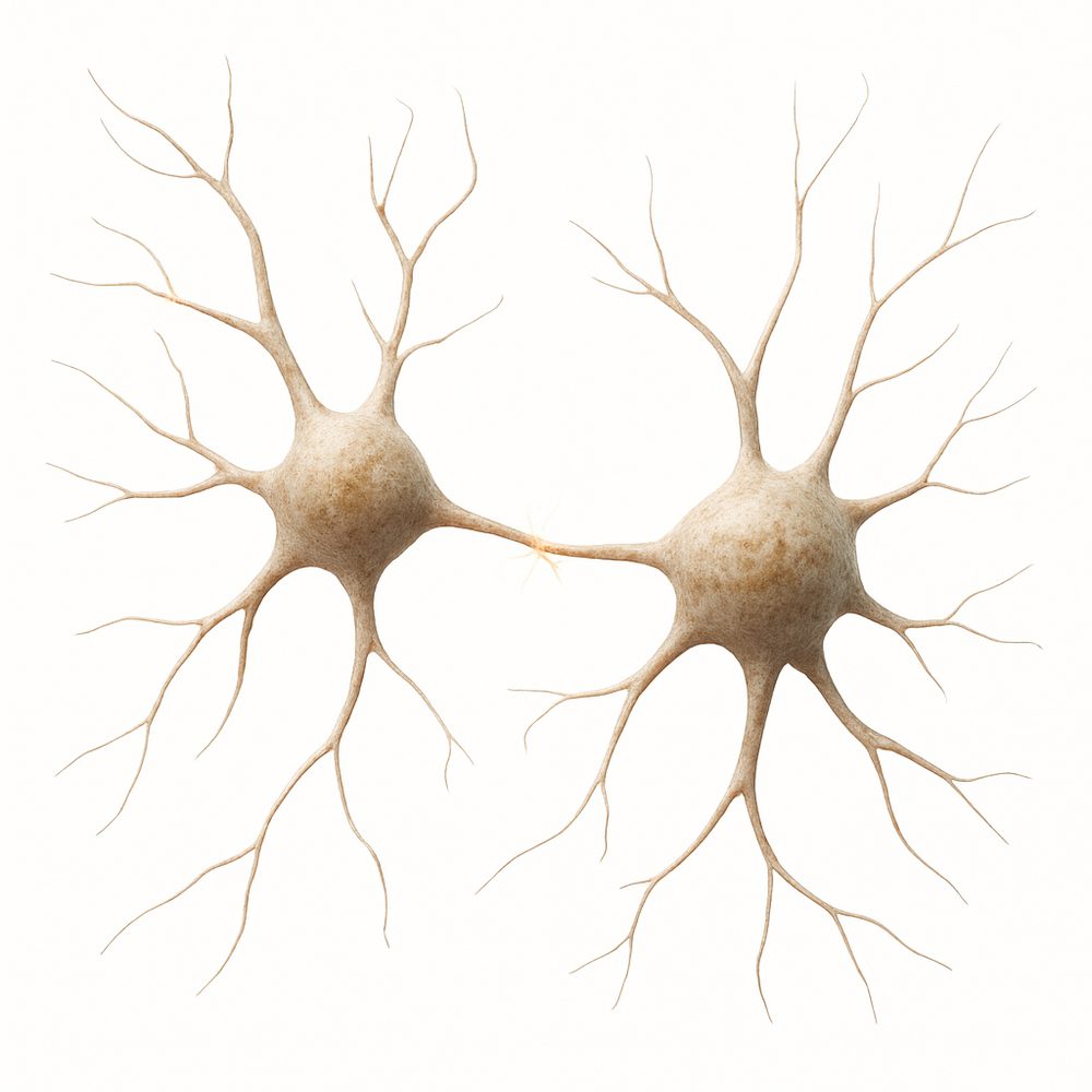 Two neurons with branching dendrites